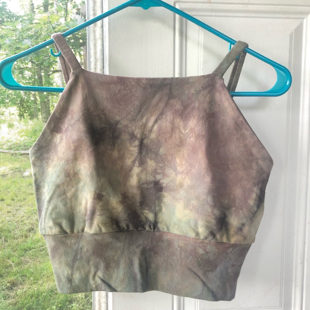 Hemp Stretch Tie Dye Fitted Crop Tank Top